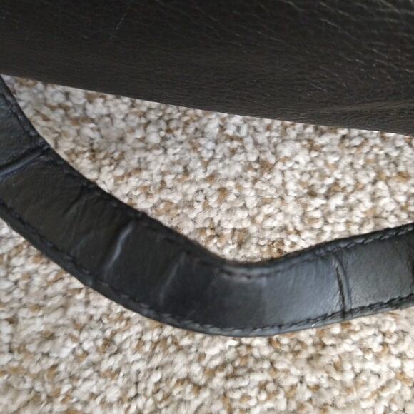 Michael Kors Black Leather Satchel Handbag Top Handles Only - Picture 8 of 12